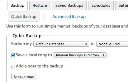 Backup and Migrate